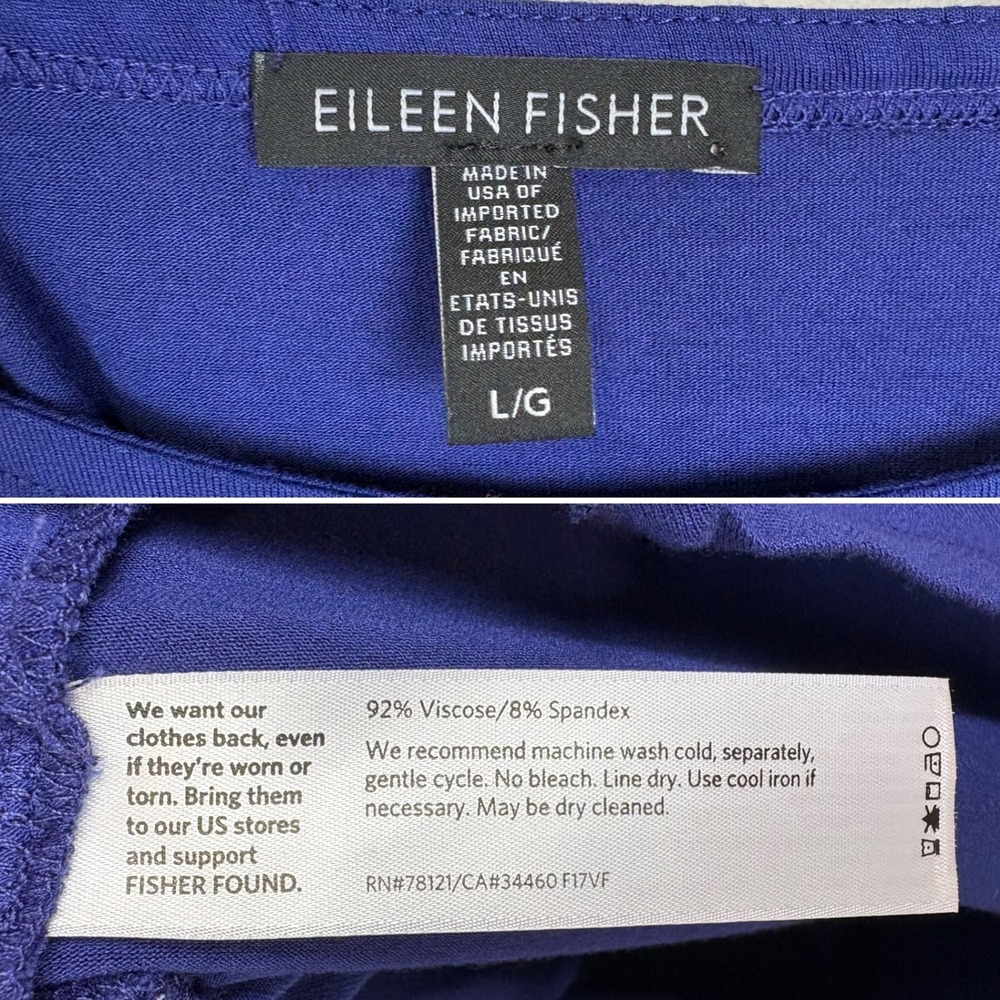 Eileen Fisher Oversized Jersey Knit Tunic Top Size‎ L Cobalt Blue Dolman Sleeve - Picture 12 of 12